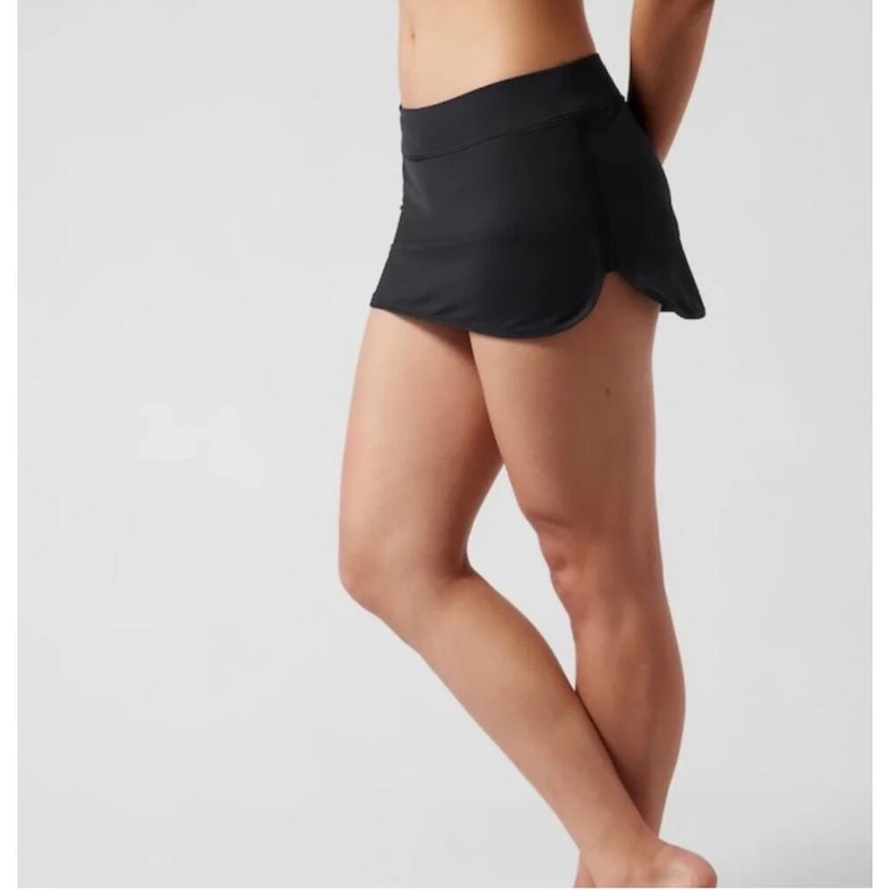 Athleta Tidal Swim Skirt Black XL UPF 50+